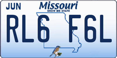 MO license plate RL6F6L