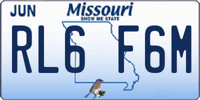 MO license plate RL6F6M