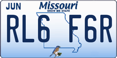 MO license plate RL6F6R