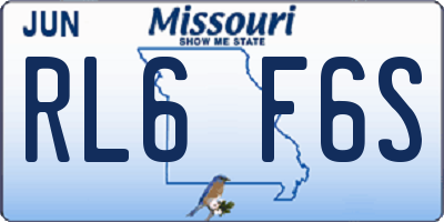 MO license plate RL6F6S