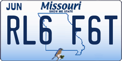 MO license plate RL6F6T