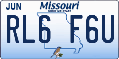 MO license plate RL6F6U