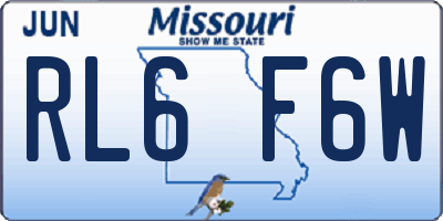 MO license plate RL6F6W