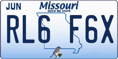 MO license plate RL6F6X