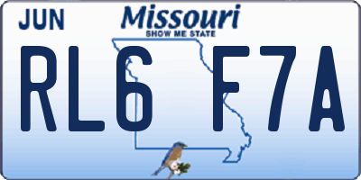 MO license plate RL6F7A