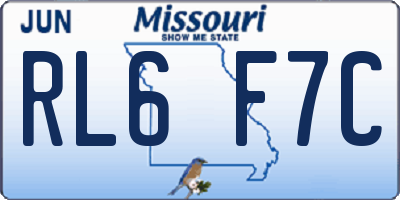 MO license plate RL6F7C