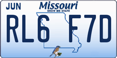 MO license plate RL6F7D
