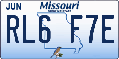 MO license plate RL6F7E