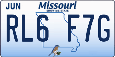 MO license plate RL6F7G