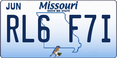 MO license plate RL6F7I