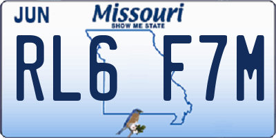 MO license plate RL6F7M