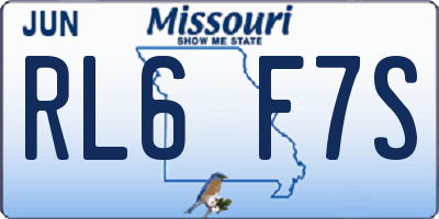 MO license plate RL6F7S