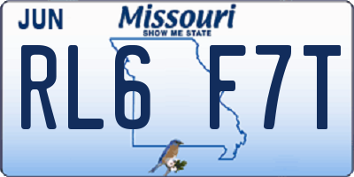 MO license plate RL6F7T