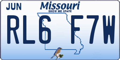 MO license plate RL6F7W
