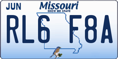 MO license plate RL6F8A