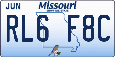 MO license plate RL6F8C