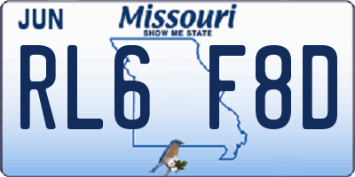MO license plate RL6F8D