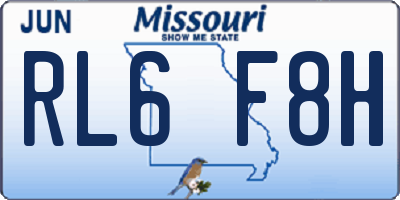 MO license plate RL6F8H