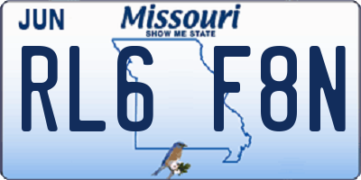 MO license plate RL6F8N