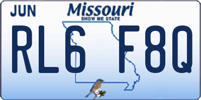 MO license plate RL6F8Q