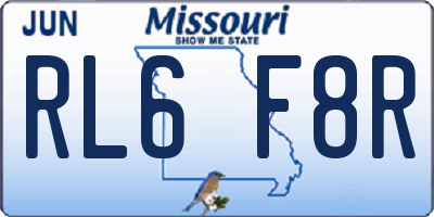 MO license plate RL6F8R