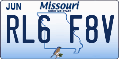 MO license plate RL6F8V