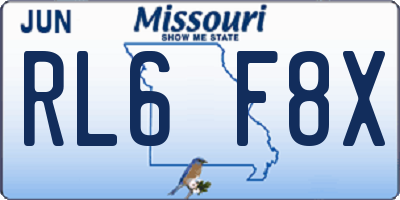 MO license plate RL6F8X
