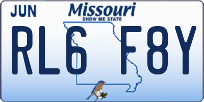 MO license plate RL6F8Y