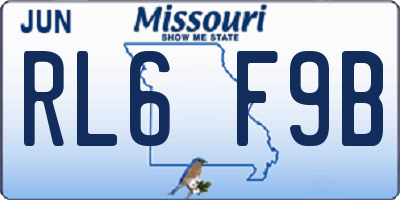 MO license plate RL6F9B