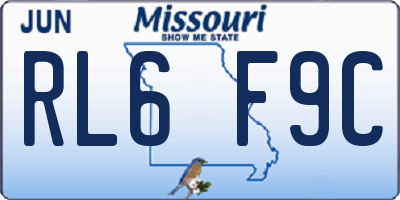 MO license plate RL6F9C