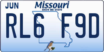 MO license plate RL6F9D