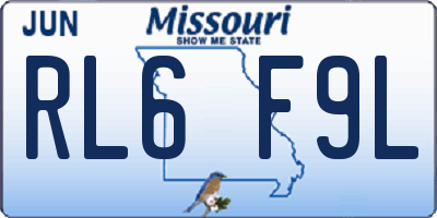MO license plate RL6F9L