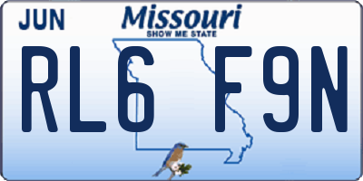 MO license plate RL6F9N