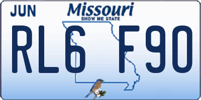 MO license plate RL6F9O