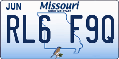 MO license plate RL6F9Q