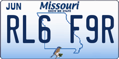 MO license plate RL6F9R