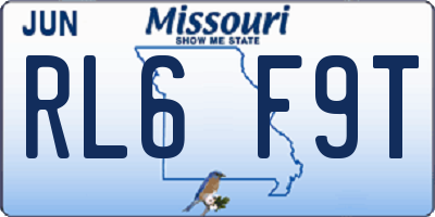 MO license plate RL6F9T