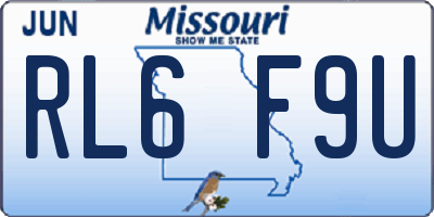 MO license plate RL6F9U