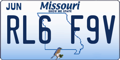 MO license plate RL6F9V