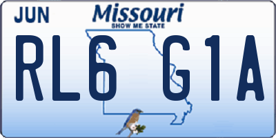 MO license plate RL6G1A