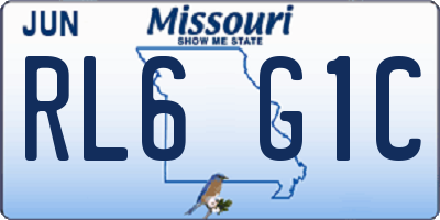 MO license plate RL6G1C