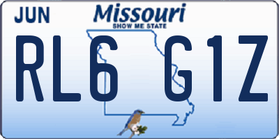 MO license plate RL6G1Z