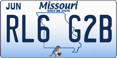 MO license plate RL6G2B