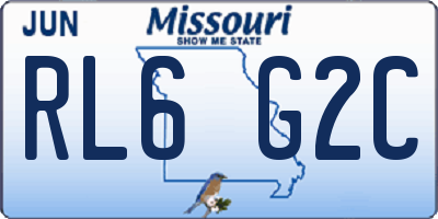 MO license plate RL6G2C