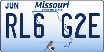 MO license plate RL6G2E