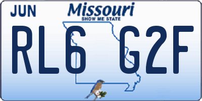 MO license plate RL6G2F