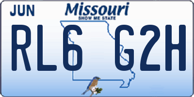 MO license plate RL6G2H