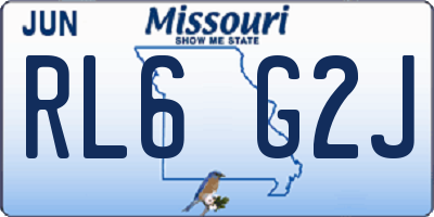 MO license plate RL6G2J