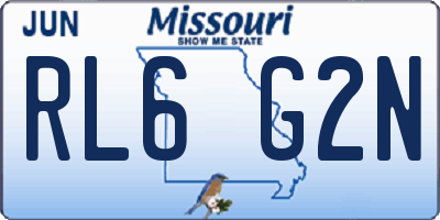 MO license plate RL6G2N