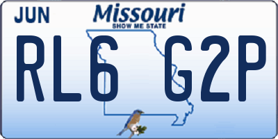 MO license plate RL6G2P